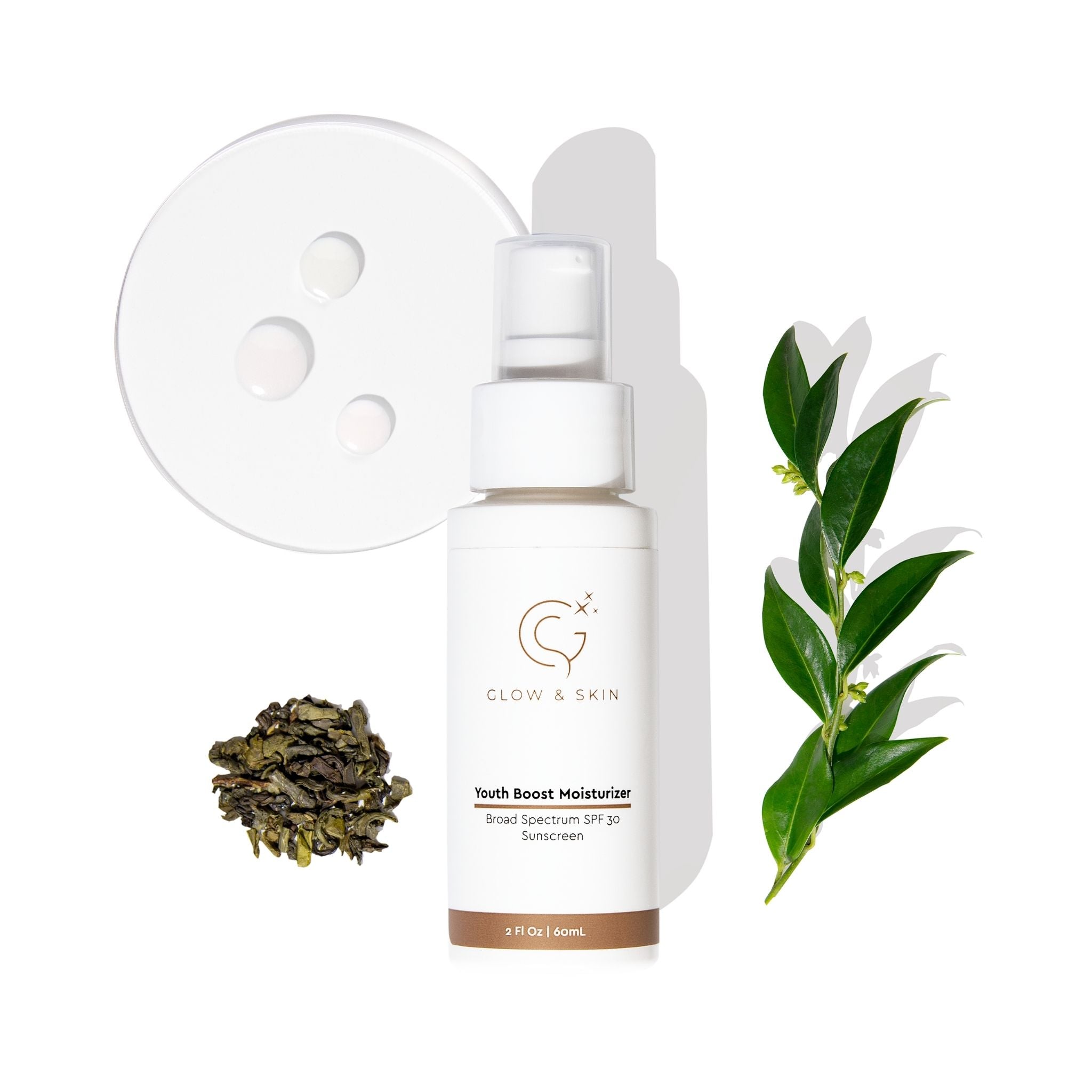 Glow & Skin Youth Boost Moisturizer SPF30 - Lightweight sun protection moisturizer with antioxidants for all skin types | skincare| microneedling, and dermaplaning treatments